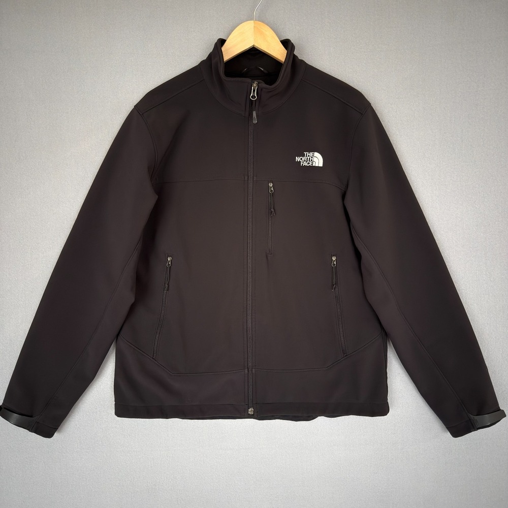 The North Face Windwall Jacket Mens M Black Softshell Full Zip Fleece Lined